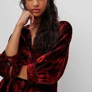 Pilcro orsay velvet button down